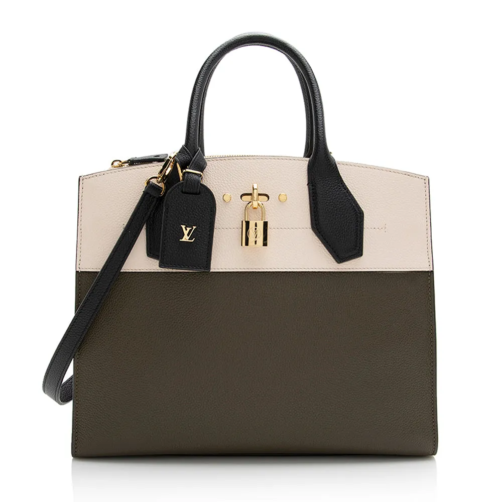 Louis Vuitton Taurillon CIty Steamer MM Tote (SHF-22526)