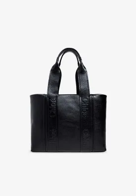 Medium Woody Leather Tote Bag