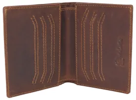 Mens Slim Bifold Vintage Leather Wallet RFID Blocking Vertical Credit Card Slots Holder Wallets for Men