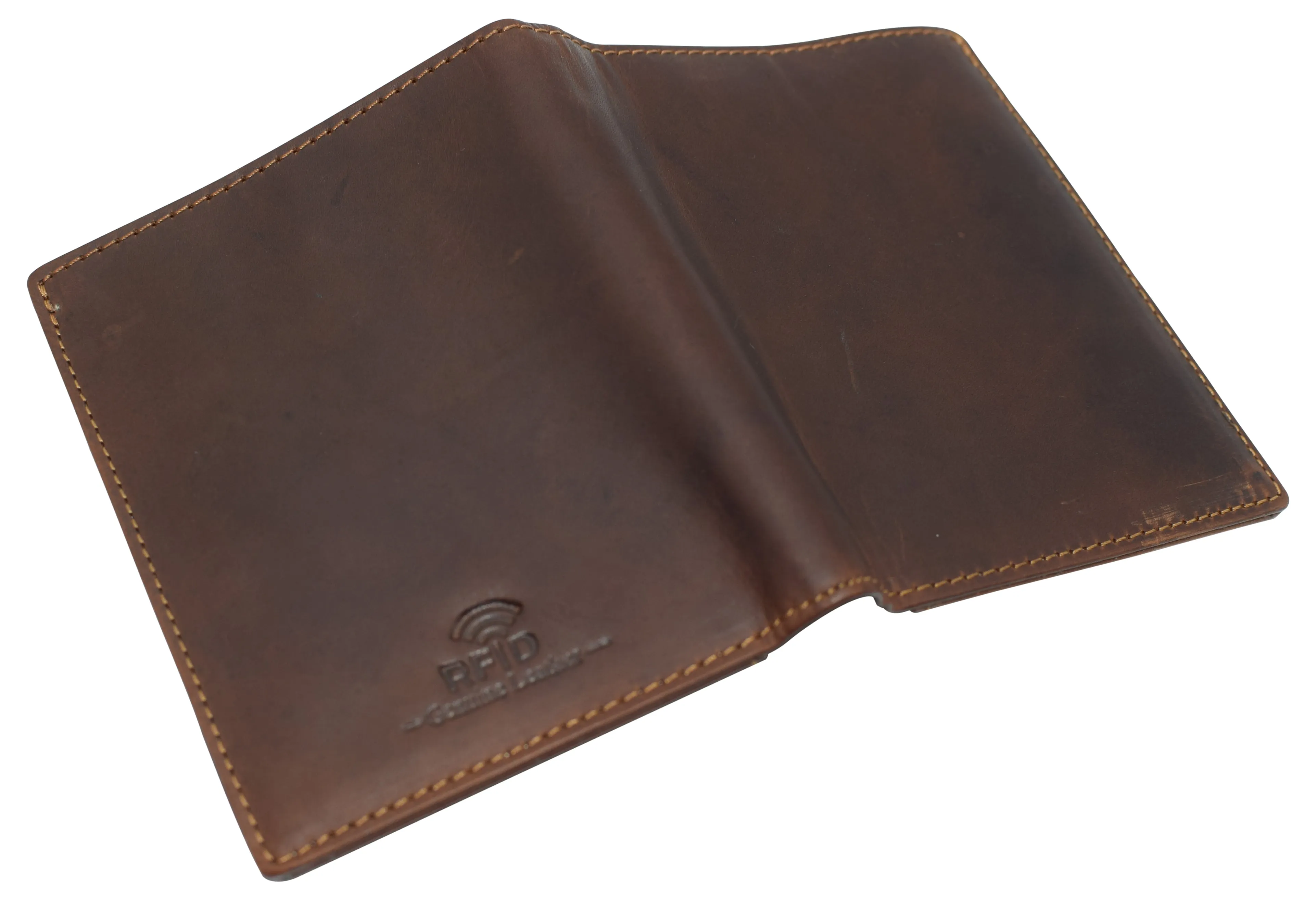 Mens Slim Bifold Vintage Leather Wallet RFID Blocking Vertical Credit Card Slots Holder Wallets for Men