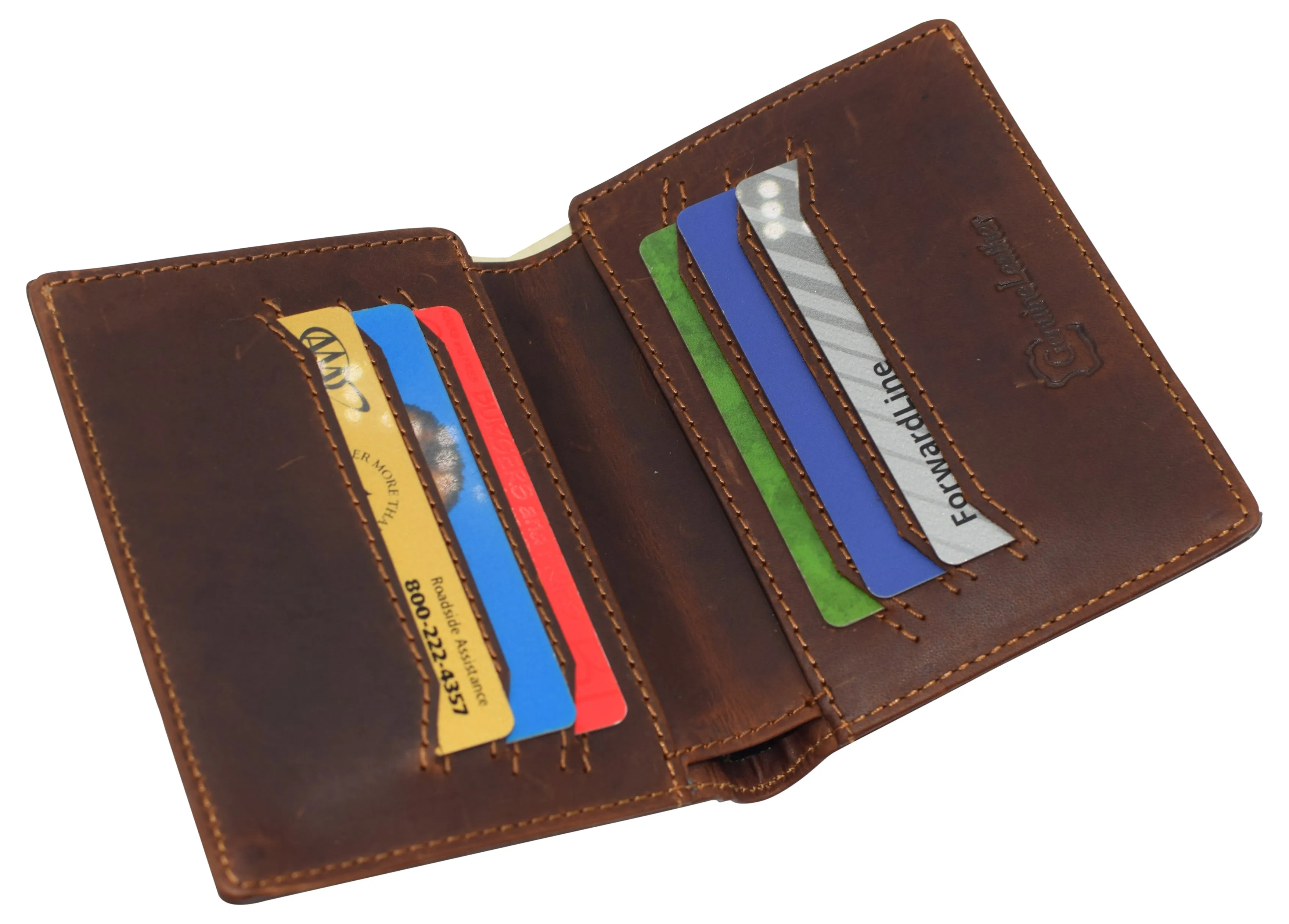 Mens Slim Bifold Vintage Leather Wallet RFID Blocking Vertical Credit Card Slots Holder Wallets for Men
