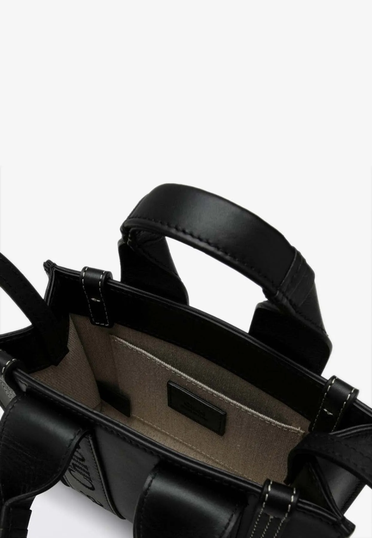 Mini Woody Calf Leather Tote Bag