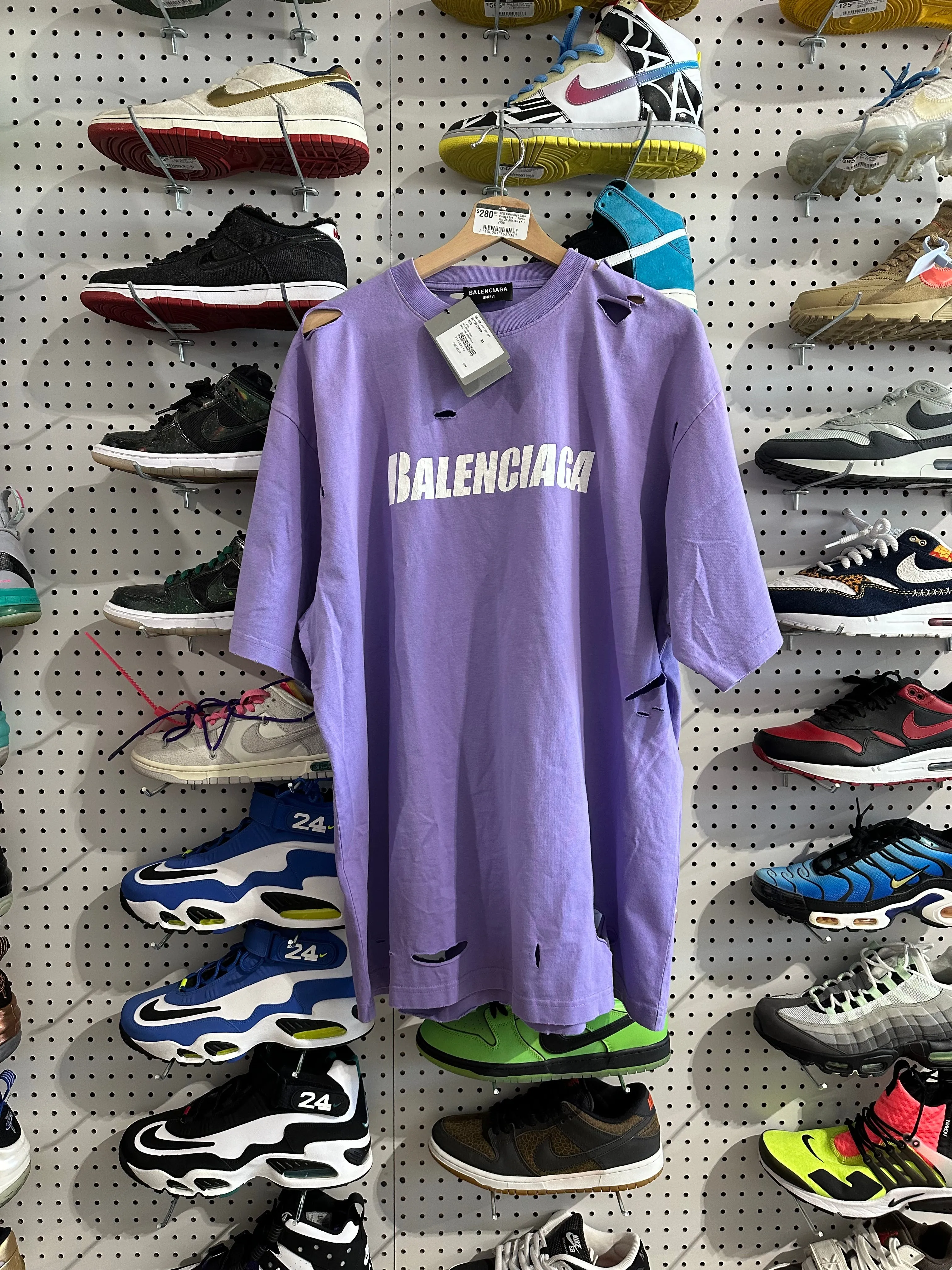 NEW Balenciaga Caps Vintage Tee - Purple Size XXS (fits like a Large)