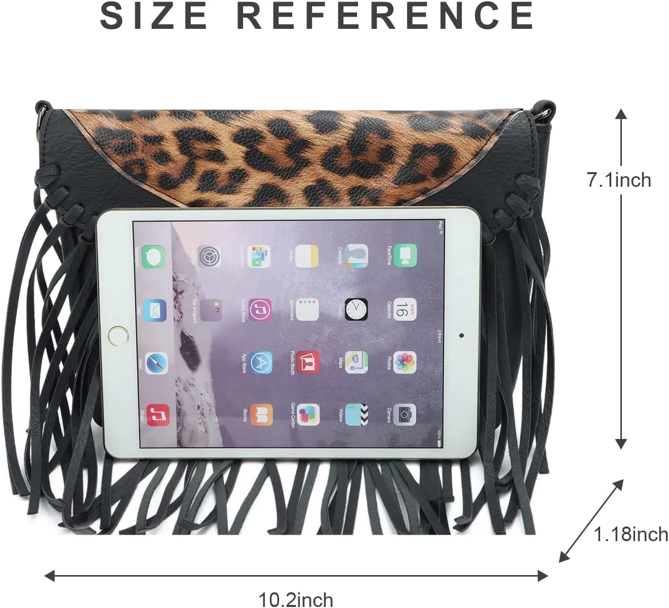 Oweisong Fringe Crossbody Purse for Women Western Cowgirl Purse Leather Tassel Fanny Packs Black Shoulder Handbags
