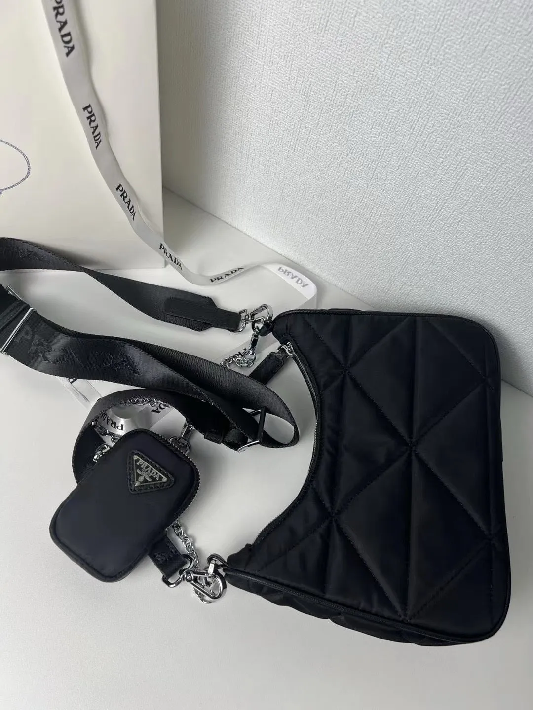 P Re-Nylon Padded Bag