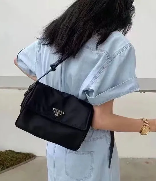 P Re-nylon Padded Shoulder Bag