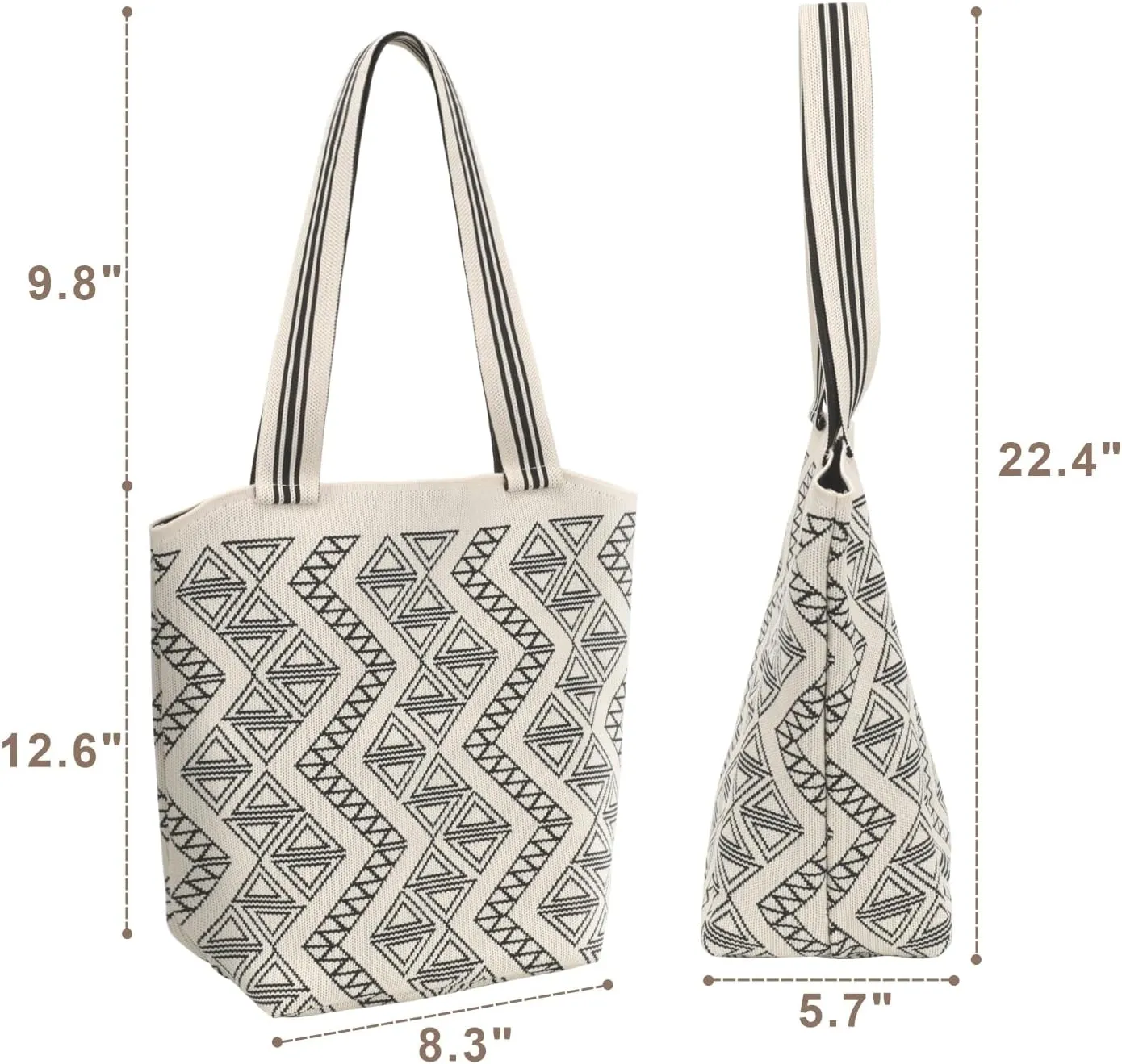 PACKISM Knitted Tote Bag for Women Large Capacity Shoulder Bag for Daily and Travel