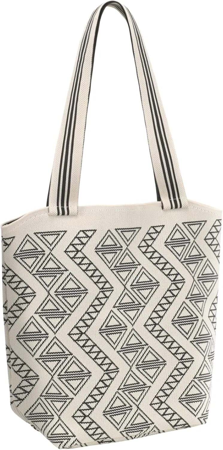PACKISM Knitted Tote Bag for Women Large Capacity Shoulder Bag for Daily and Travel
