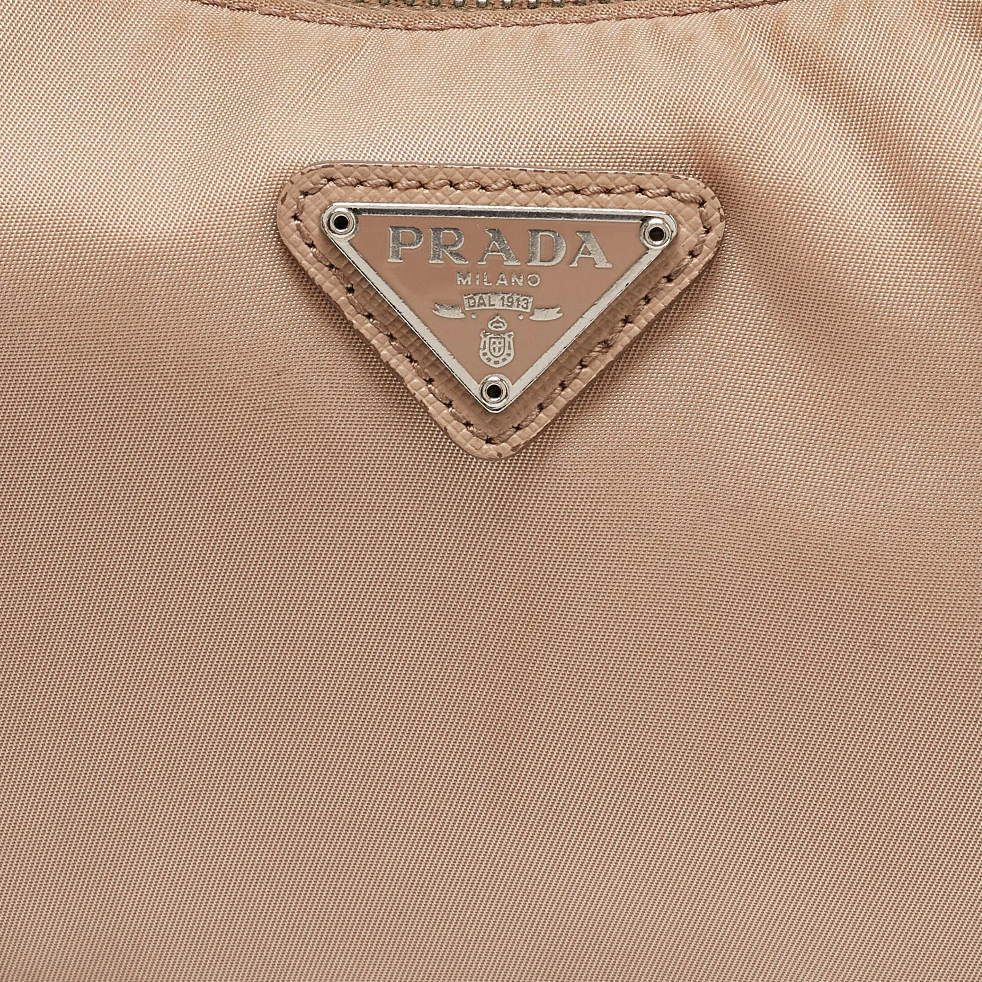 Prada Beige Nylon Re-Edition 2005 Baguette Bag