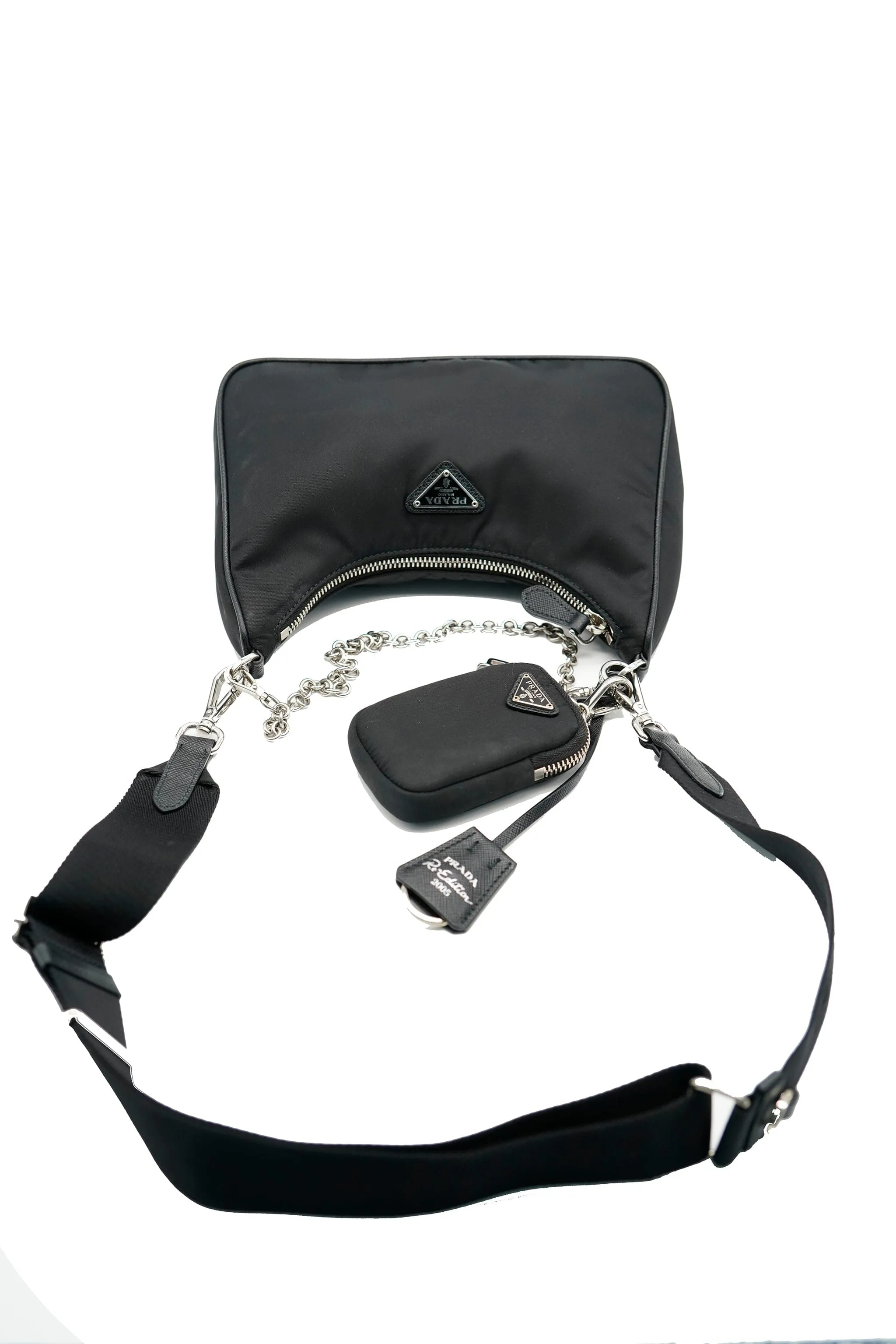Prada Black Re edition pochette bag ALL0257