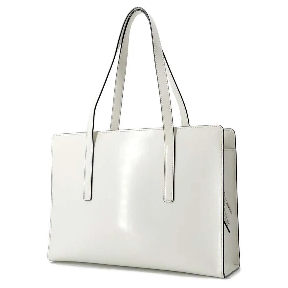 PRADA Handbag 1995 Re Edition White 1BA350 BrushedLeather Size Medium