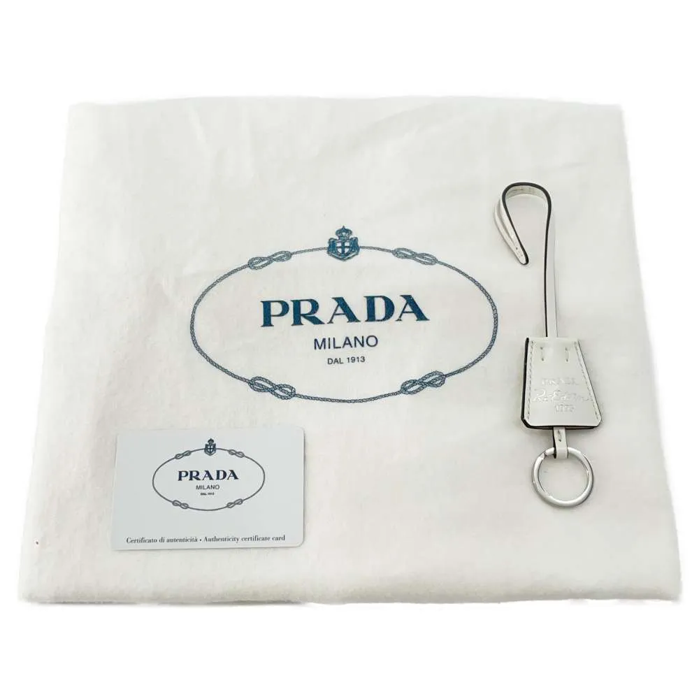 PRADA Handbag 1995 Re Edition White 1BA350 BrushedLeather Size Medium