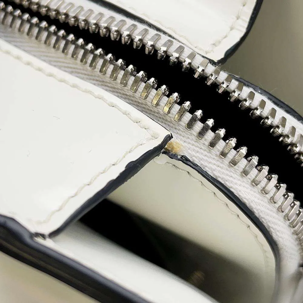 PRADA Handbag 1995 Re Edition White 1BA350 BrushedLeather Size Medium
