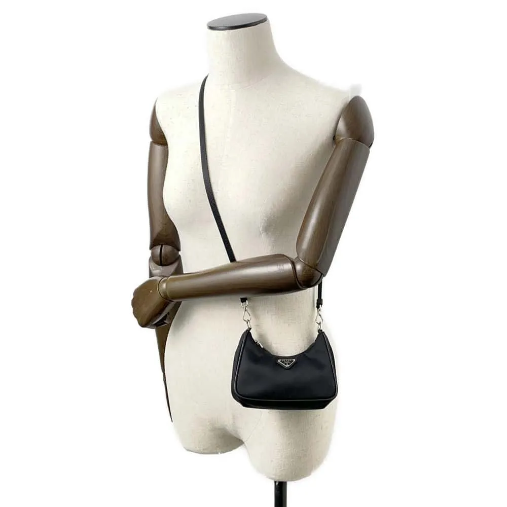 PRADA Re-Edition Mini Shoulder Bag Black 1TT122 Nylon
