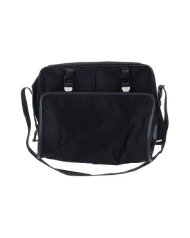 Prada Tessuto Saffiano Logo Messenger Bag in Black Nylon