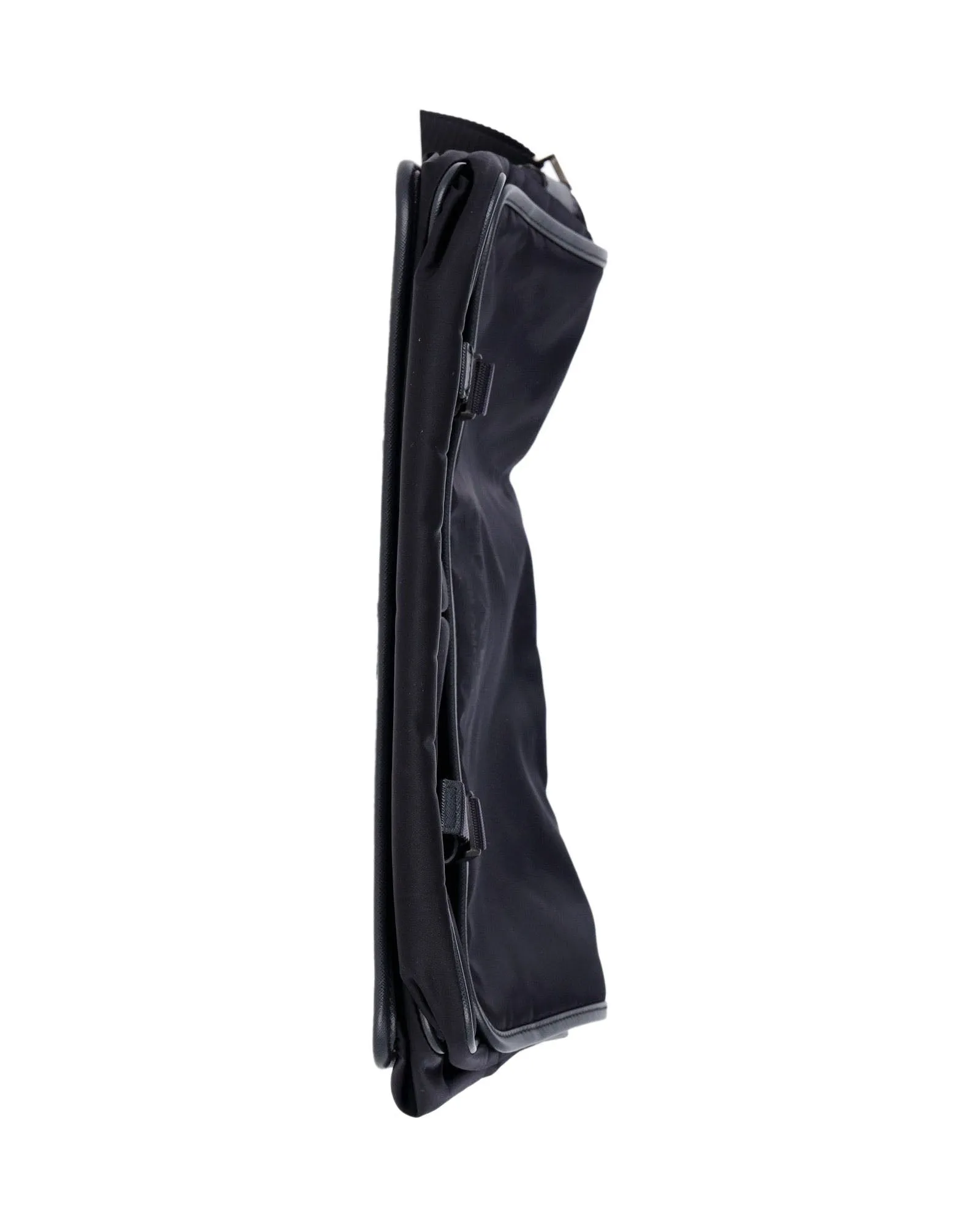 Prada Tessuto Saffiano Logo Messenger Bag in Black Nylon