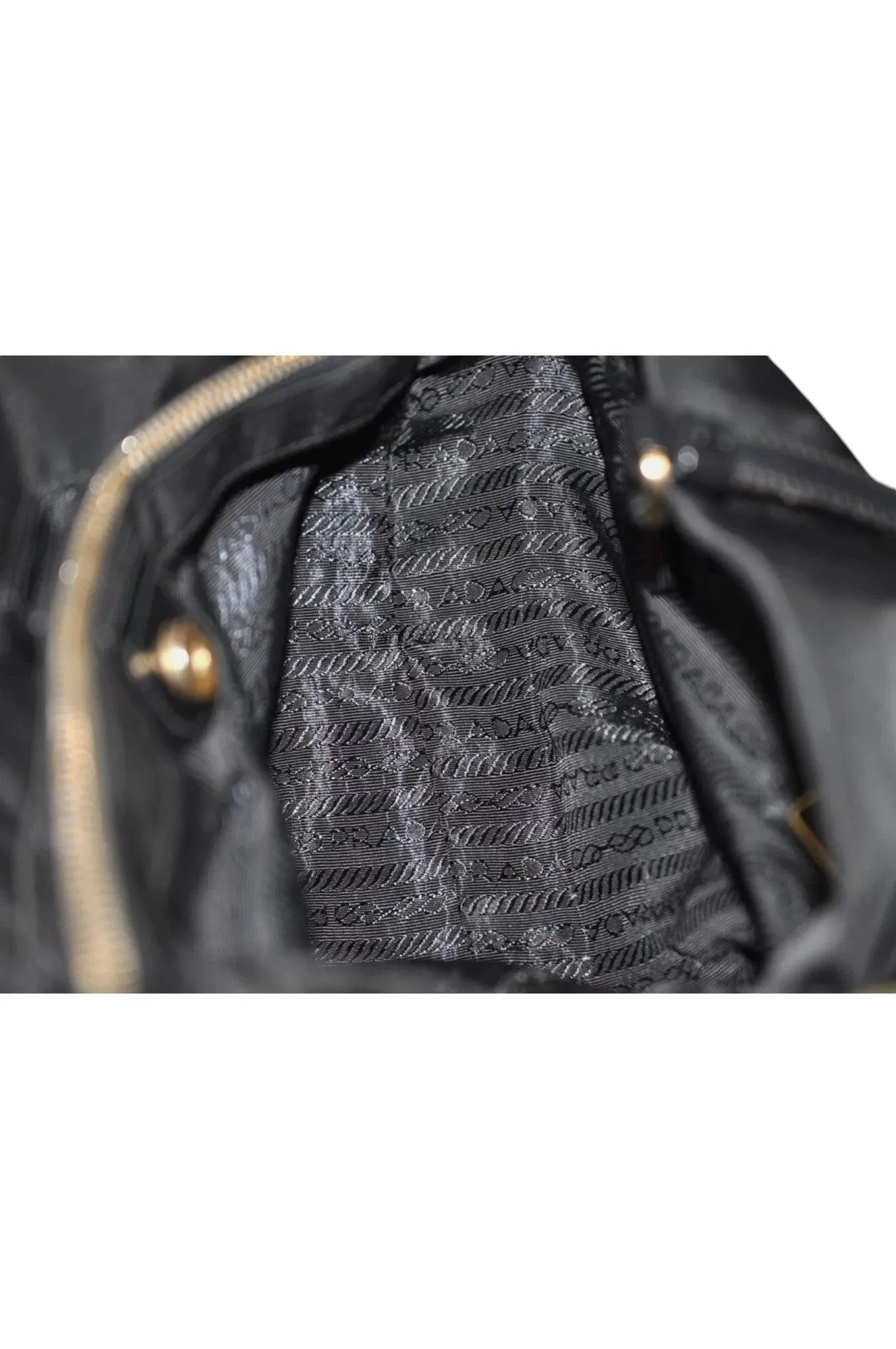 PRADA Vintage Nylon Tessuto Leather Shoulder Bag Purse Black 9107K