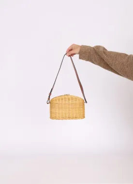 Rare Celine S/S21 Rattan Triomphe Lunchbox Shoulder Bag