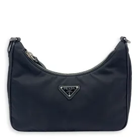 Re-Edition Crossbody Bag Black in Re-Nylon, Silver hardware
