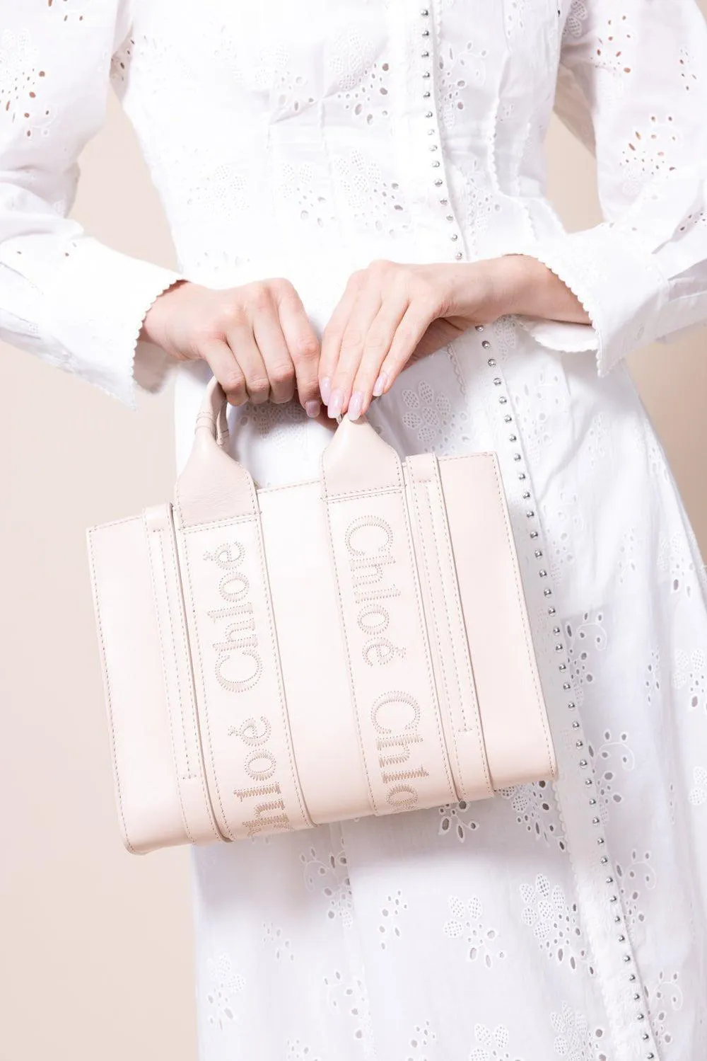 Small Woody Tote Bag - Cement Pink
