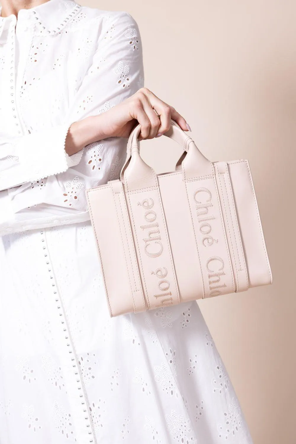 Small Woody Tote Bag - Cement Pink