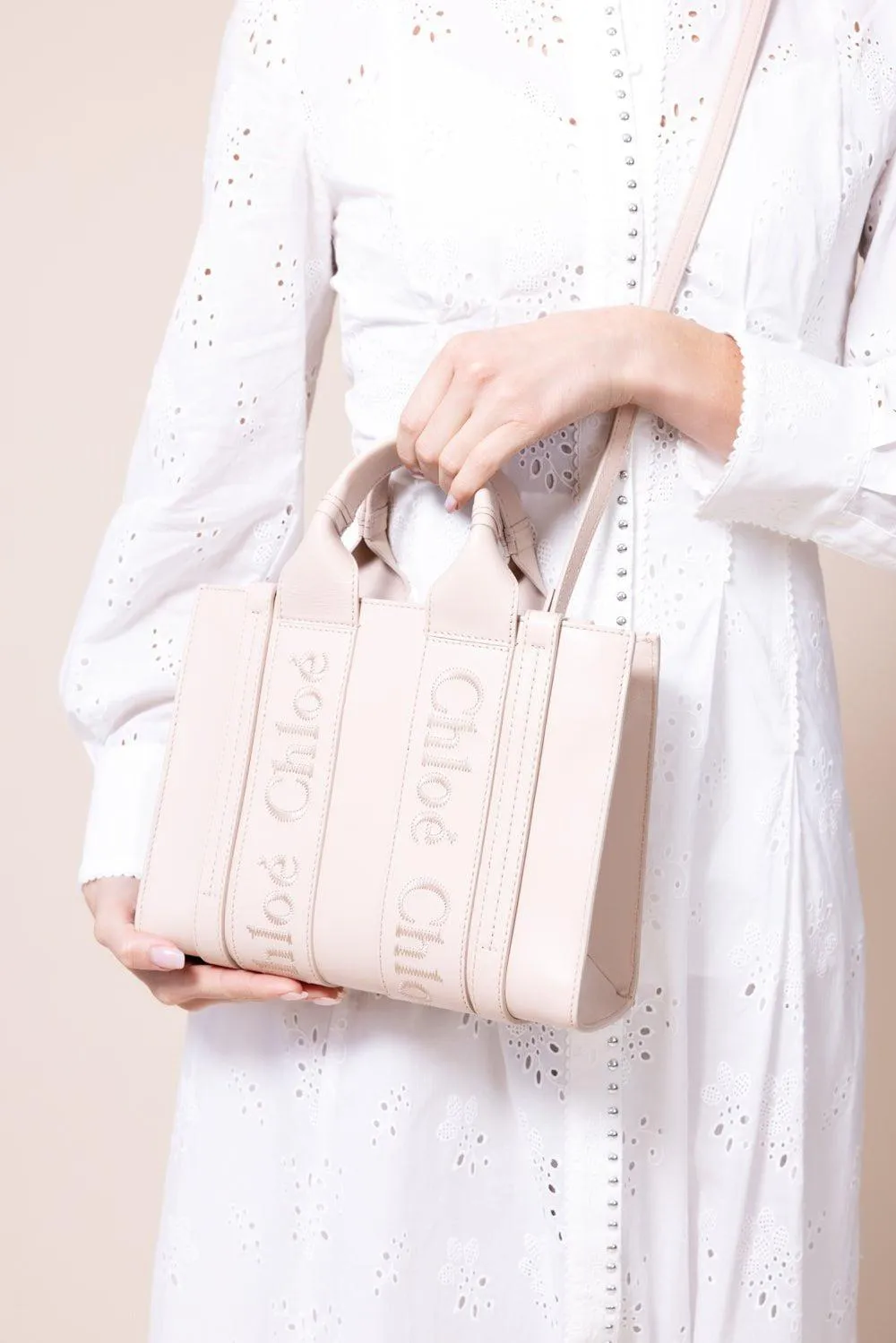 Small Woody Tote Bag - Cement Pink