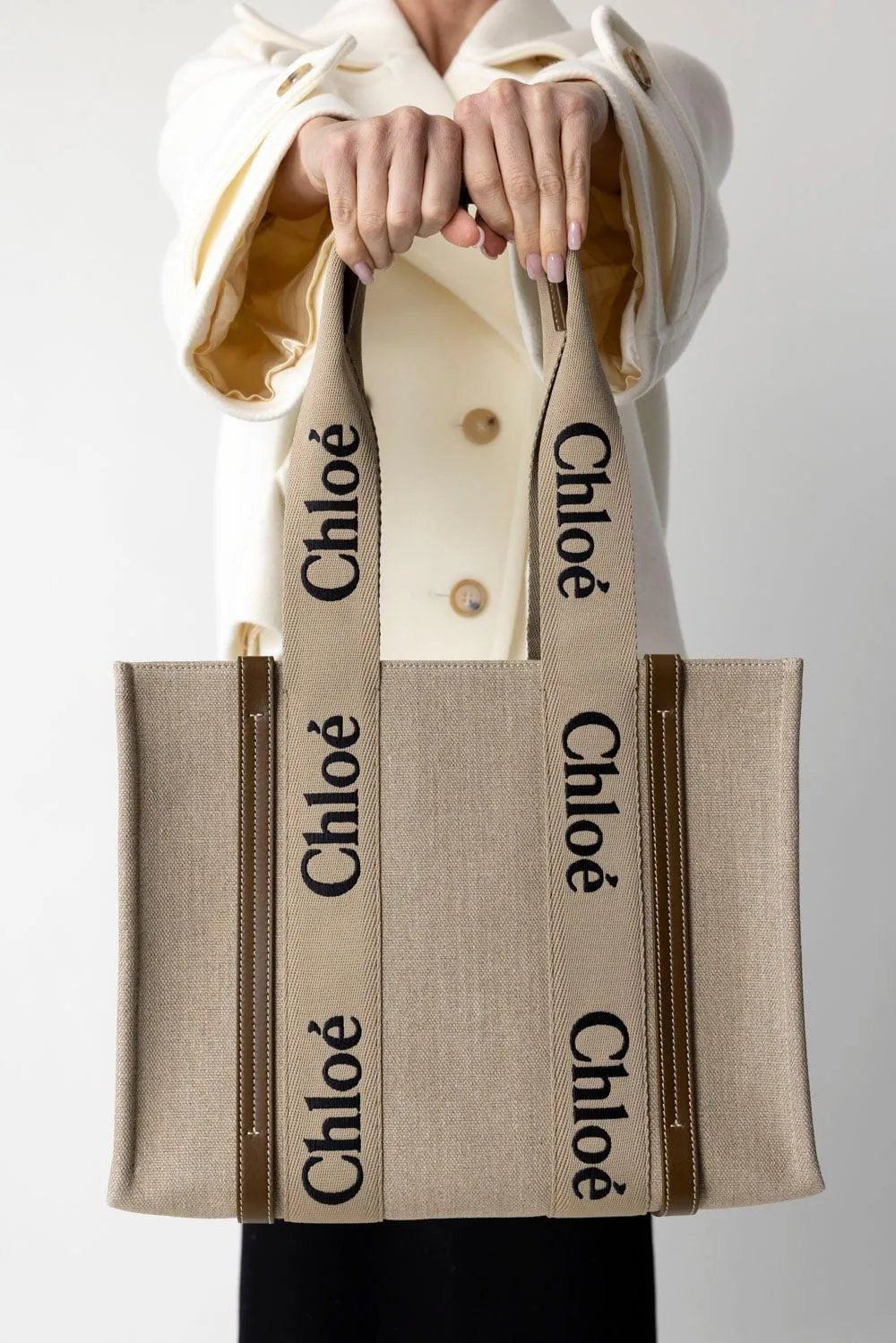 Woody Monogram Tote - Bronze Brown