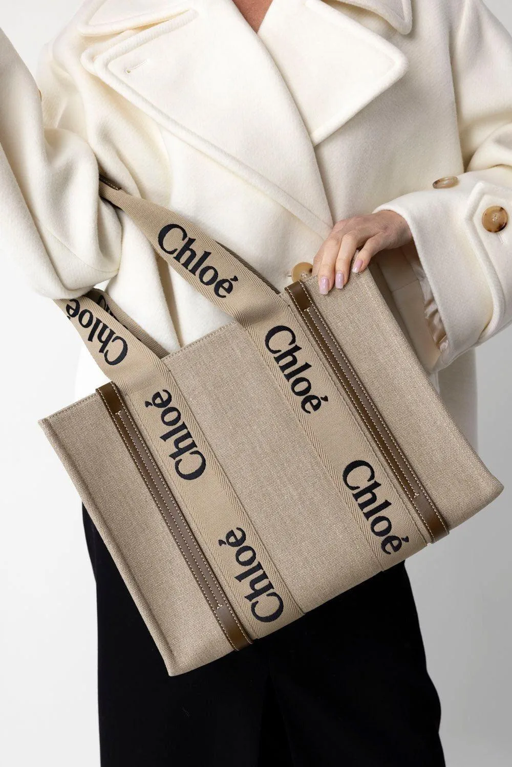 Woody Monogram Tote - Bronze Brown