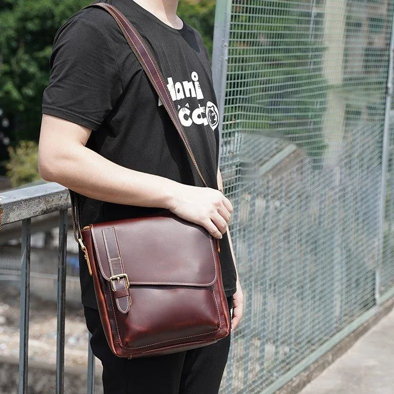 Woosir Men Bags Shoulder Vintage Genuine Leather Bag