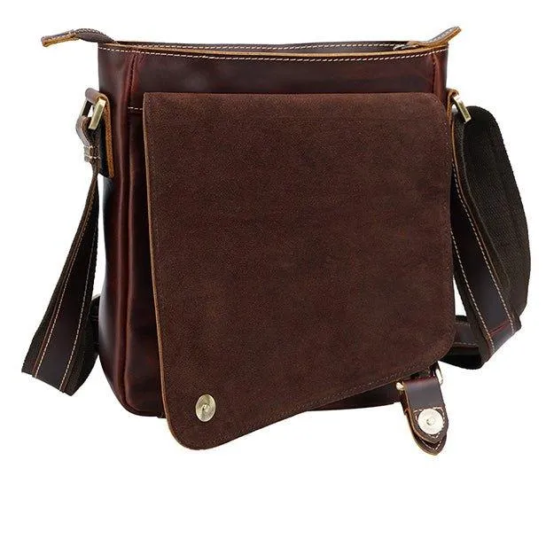 Woosir Men Bags Shoulder Vintage Genuine Leather Bag