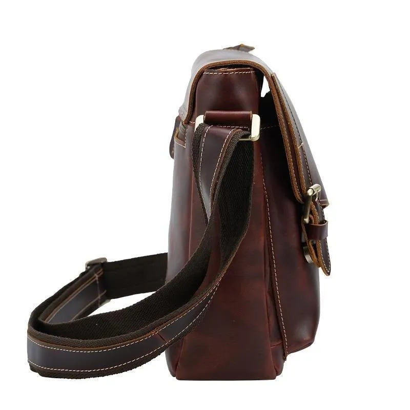 Woosir Men Bags Shoulder Vintage Genuine Leather Bag